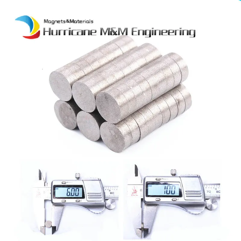 SmCo магнитный диск диам. 6x1 мм класс YXG28H 350 градусов Цельсия высокая температура Постоянный редкоземельные маленькие магниты 100 шт