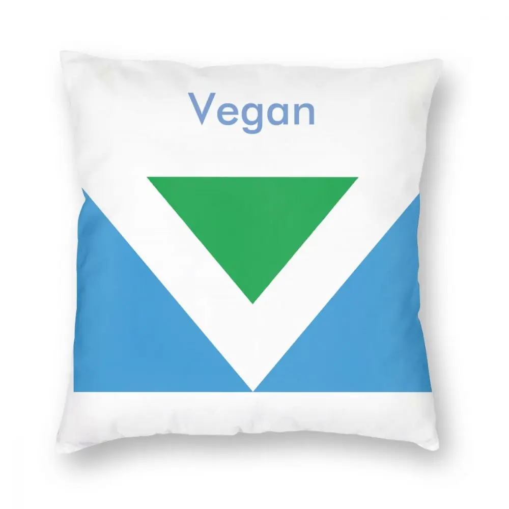 OfficialVeganFlagSquarePillowCaseDecorativePillowVegetarian