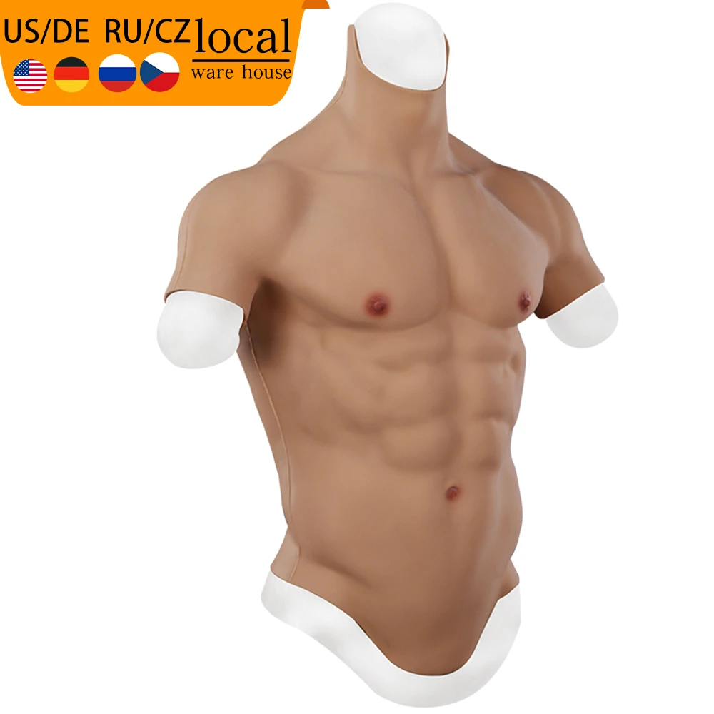 YEYung-男性用の偽の筋肉の胸,偽の腹,現実的な人工シリコーンシミュレーションを備えたコスプレ衣装