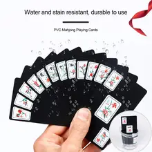 144 pièces chinois Mahjong cartes à jouer mat en plastique étanche voyage jeu Pokers ensemble accessoires pour intérieur extérieur utilisation(China)
