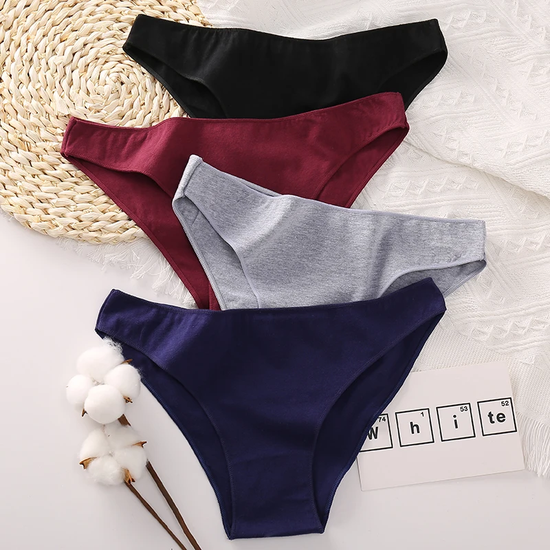 4PCS/Set Women's cotton briefs Sexy Low Waist Female Underpants Elasticity Comfortable Underwear Women's panties Lingerie M-XXL cotton panties,female underwear,women panties,womens underwear