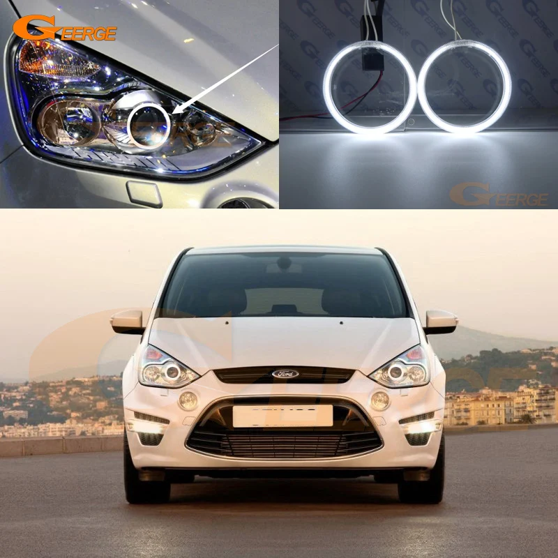 Для Ford Galaxy MK3 S Max 2006 2014 ксеноновая фара отличная ультра яркая CCFL ангельские глазки