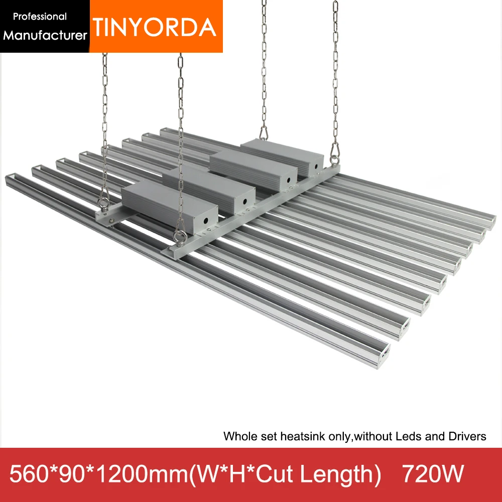 2 компл./лот Tinyorda TGL3526B 8 в 1 (1 м Длина) 720 Вт СИД освещение для выращивания светильник