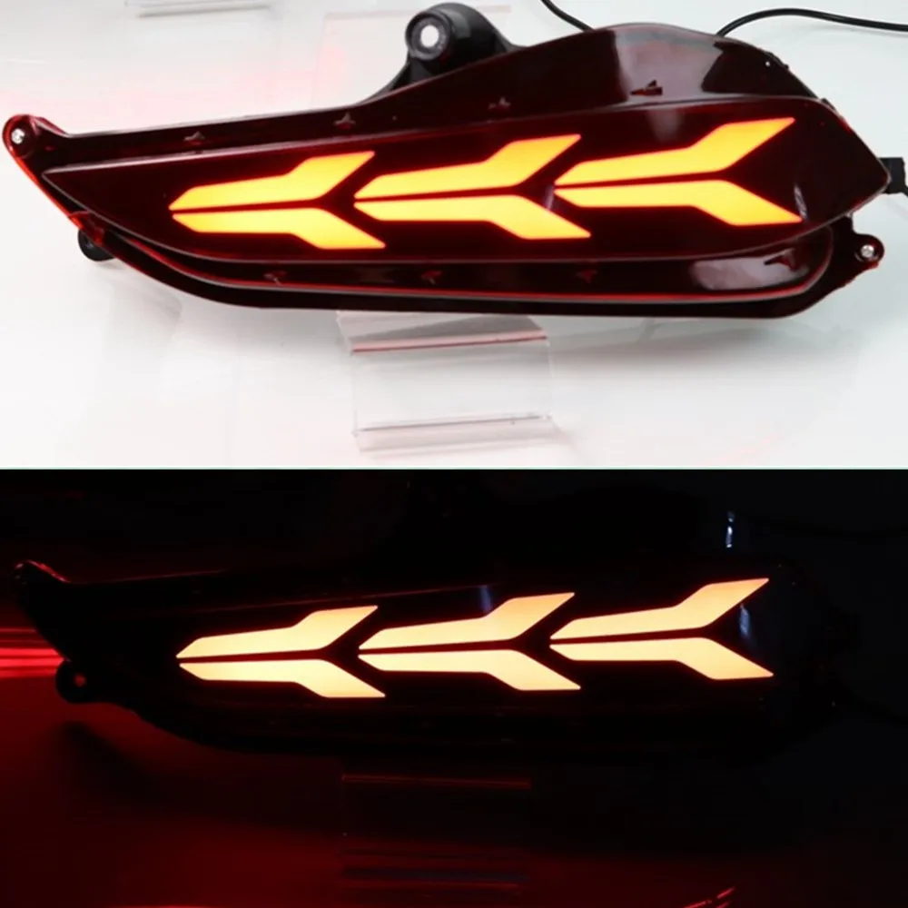 

2 pcs For Toyota Yaris 2017 2018 2019 LED DRL Reflector Lights Rear fog lamp Warning Light Brake Fog Head lamp rear Lights