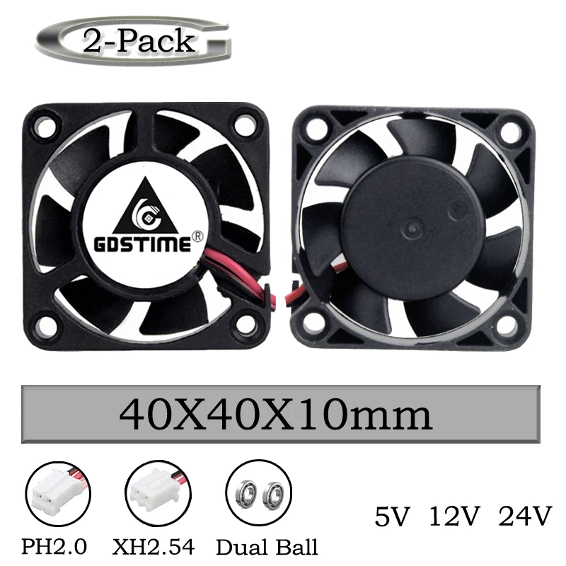2 шт. Gdstime 24 в 40 мм x 40 10 шарикоподшипник Мини Малый DC 3d принтеры охлаждения Cooler Вентилятор