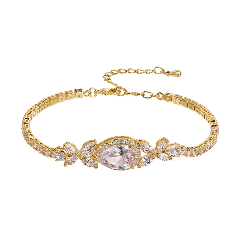 WEIMANJINGDIAN – Bracelets en zircon cubique en forme de poire, nouvel arrivage, grande taille, cristal CZ, livraison DHL / UPS gratuite, commande 150 $ +