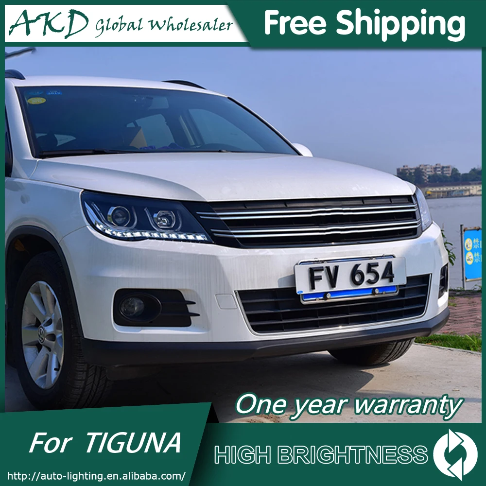 Top Headlights For Car VW Tiguan 2009-2012 DRL Daytime Running Lights Head Lamp LED Bi Xenon Bulb Fog Lights Tuning Car Accessories 2