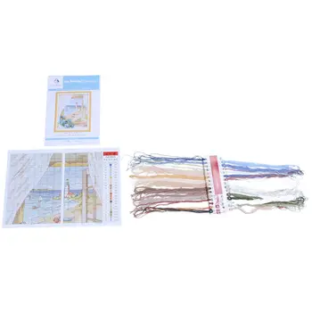 

DIY hand cross stitch set embroidery set 14CT window outside the sea cross stitch 33 * 40cm home decoration