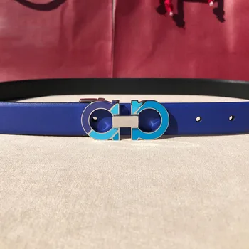 

2020 hot sale new Dipulaisi ladies belt leather 8 buckle fashion casual dress belt head layer cowhide material Solid Cowskin