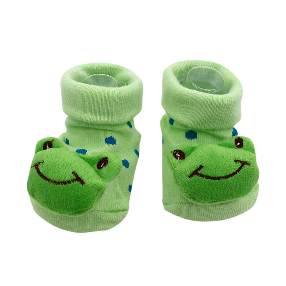 Милые носки для новорожденных с героями мультфильмов; Calcetines; детские Нескользящие зимние теплые носки для маленьких девочек и мальчиков; тапочки; обувь; Meias - Цвет: F