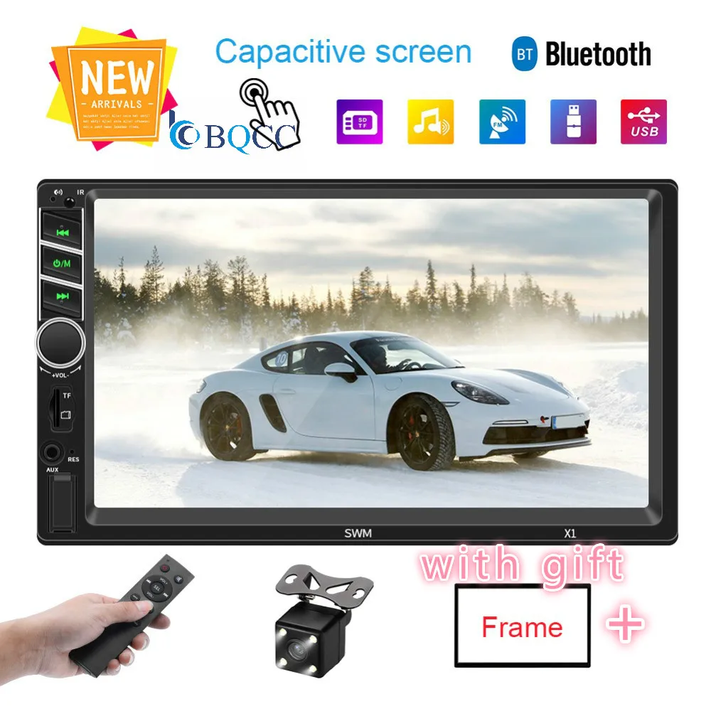 Автомагнитола 2 Din Mp5 плеер 7 дюймов Авторадио Bluetooth сенсорный экран аудио обратное