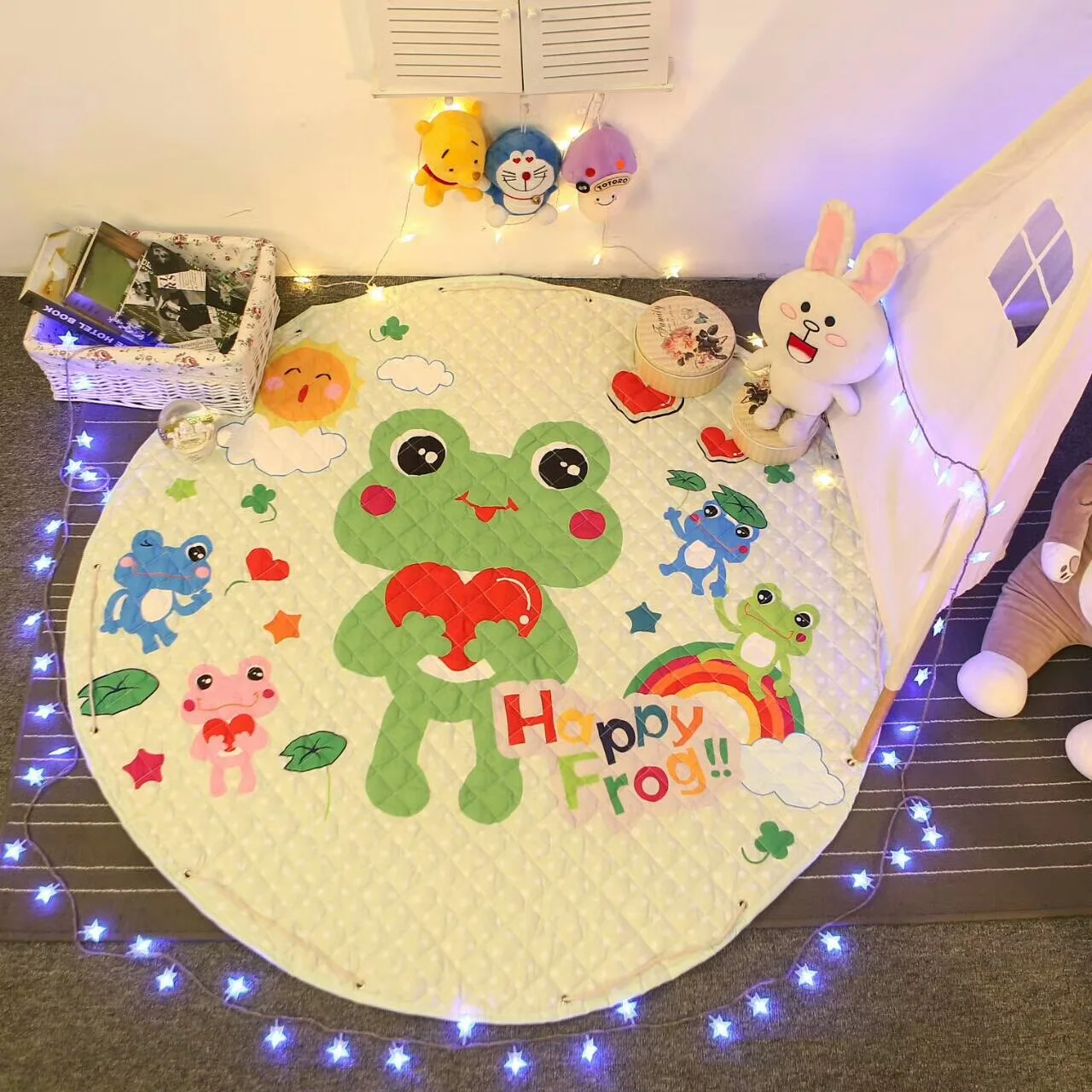 Хлопчатобумажная колодка игрушечный планшет круговой прогулки детский коврик для ползания сосуд мешок - Цвет: The Frog Prince