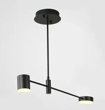 2 heads black Современная мода черный золотой белый длинный Светодиодный Потолочный подвесной люстра, лампа для зала кухни гостиной Лофт спальни - Цвет корпуса: 2 heads black