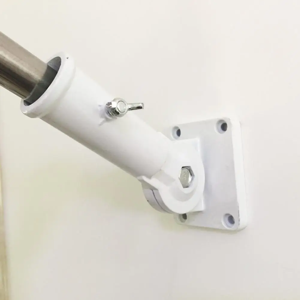 Aluminum White Adjustable Wall Mount Flagpole Holder Bracket Heavy Duty Rust Proof Coated Street Lamp Flag Pole Shelf Stand Base