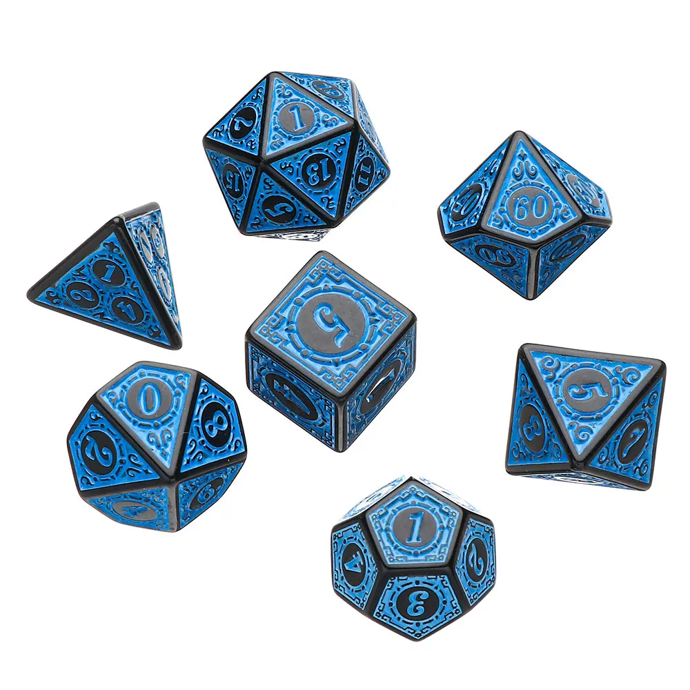 Multi-Sided Polyhedral 7-Die Dice Set Game Dice D4 D6 D8 D10 D12 D20 Iidescent Coloful game dice dice set acrylic dice For RPG DND Game Accessories