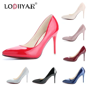

Women High Heels Pointed Toe Ladies Shoes Classics High Heels Pumps Patent Leather Office Dress Wedding Shoes Red Bottoms Pumps