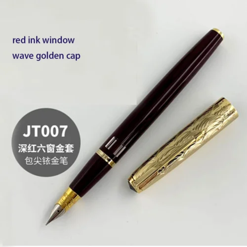 

Wing Sung 601A Vacumatic Fountain Pen Red Ink Window Ink Pen Fine Nib Wave Golden Cap Stationery Office school supplies Writing