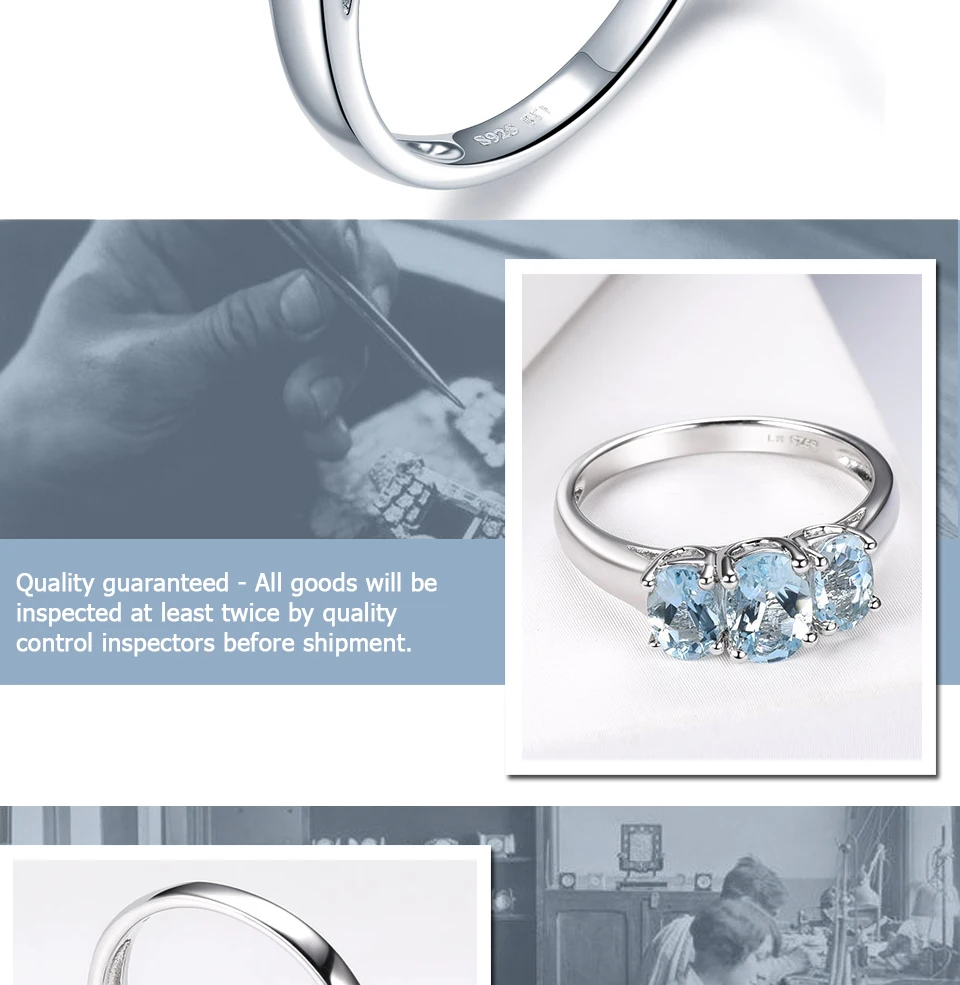 Hutang 1.59ct Натуральный аквамарин обручальное кольцо Твердые 925 пробы Серебряные Кольца Из синих драгоценных камней изящные элегантные ювелирные изделия для женщин