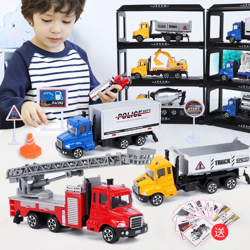 

CHILDREN'S Toy 1: 64 Alloy Car Model Children Dig Mixer Boy Car Engineering Vehicle Gift Set