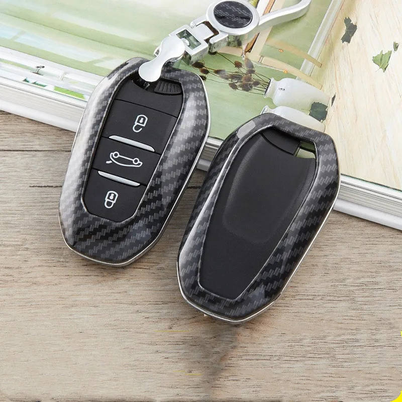 

ABS Carbon Fiber Car key case shell cover for Citroen C4 CACTUS C5 C3 C6 C8 Picasso Xsara for Peugeot 3008 308 RCZ 508 Key case