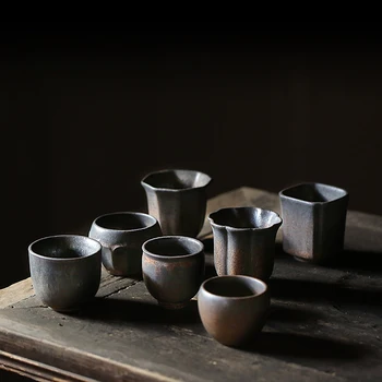 

Stoneware Pottery Tea Bowl Ceramic Retro Personal Master Tea Cup Kung Fu Zen Antique Chinese Tea Bowl tcp29