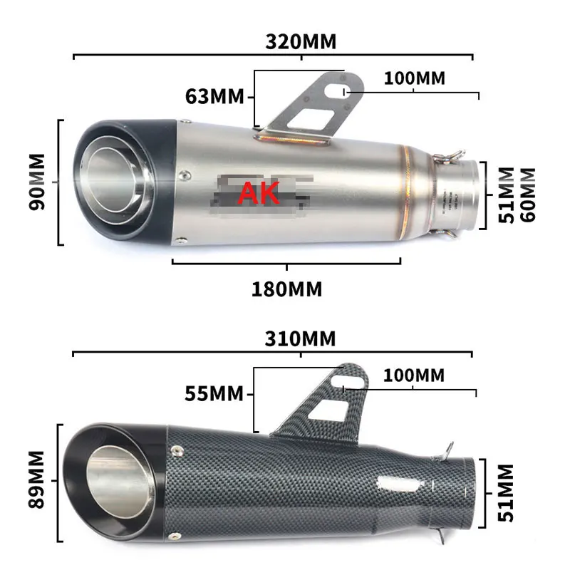 Echappement Escape Moto Akrapovic выхлопная труба мотоцикла Slin на трубе Кроссовый глушитель питбайк скутер для trk 502 msx 125 MT07 ATV