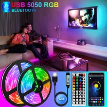

Bluetooth-compatible RGB 5050 LED Strip Light USB Flexible Luces LED Lamp Diode Tape Ribbon Neon For TV Desktop Screen BackLight