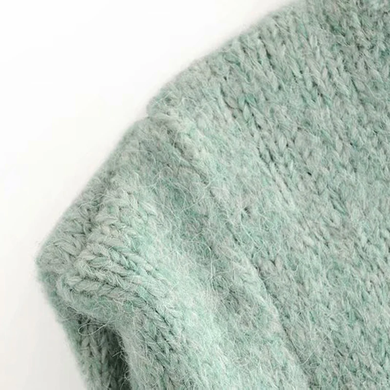 RZIV осень и зима женский свитер Повседневный сплошной цвет круглый вырез длинный рукав свитер