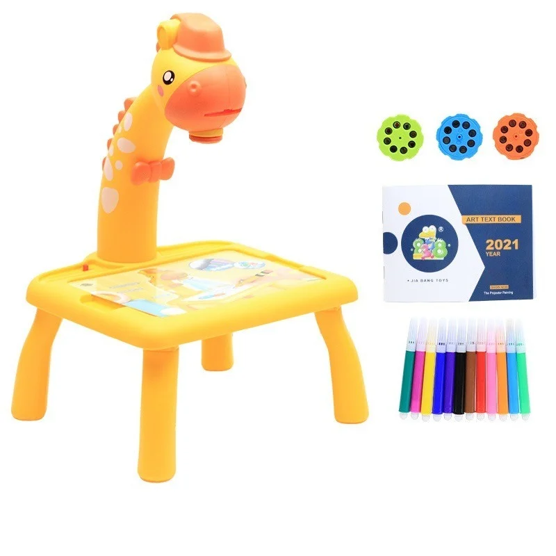 Mini Cartoon Dog Shape Smart Projector Painting Learning Drawing Table Toy 7E 