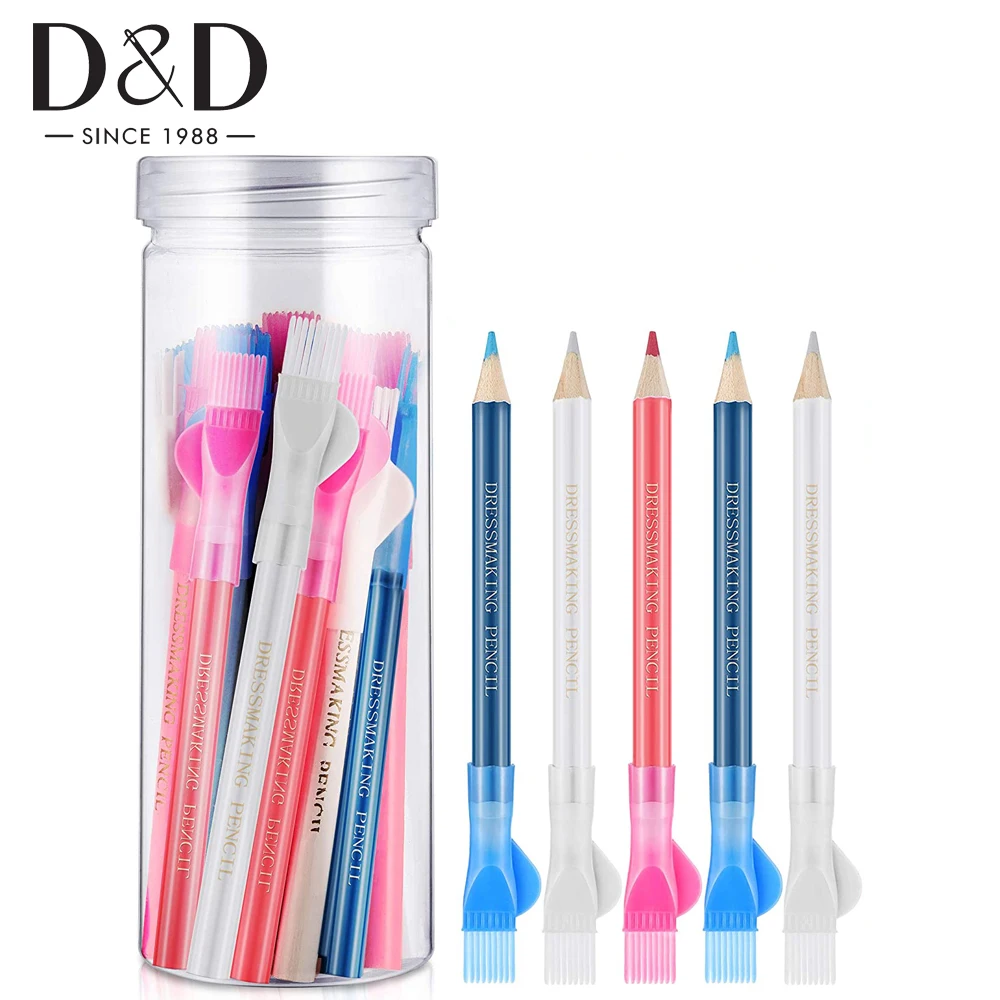 Wal front 12pcs/Pack Sewing Mark Pencil Fabric Invisible Erasable Pen Tailor Dressmaker Craft Marking Sewing Accessories for Sewing Marking and Tracing