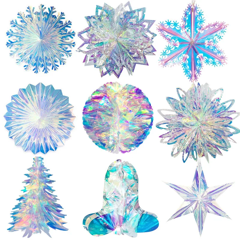 Neon Film 3D Snowflakes Ornaments Navidad Christmas Decorations for Home  Fake Snow Frozen Birthday Winter Wonderland Party Decor - AliExpress