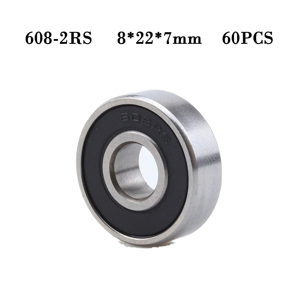 60 шт./компл. 608 2RS шарикоподшипник ABEC-5 8x22x7 мм уплотненные шарикоподшипники из