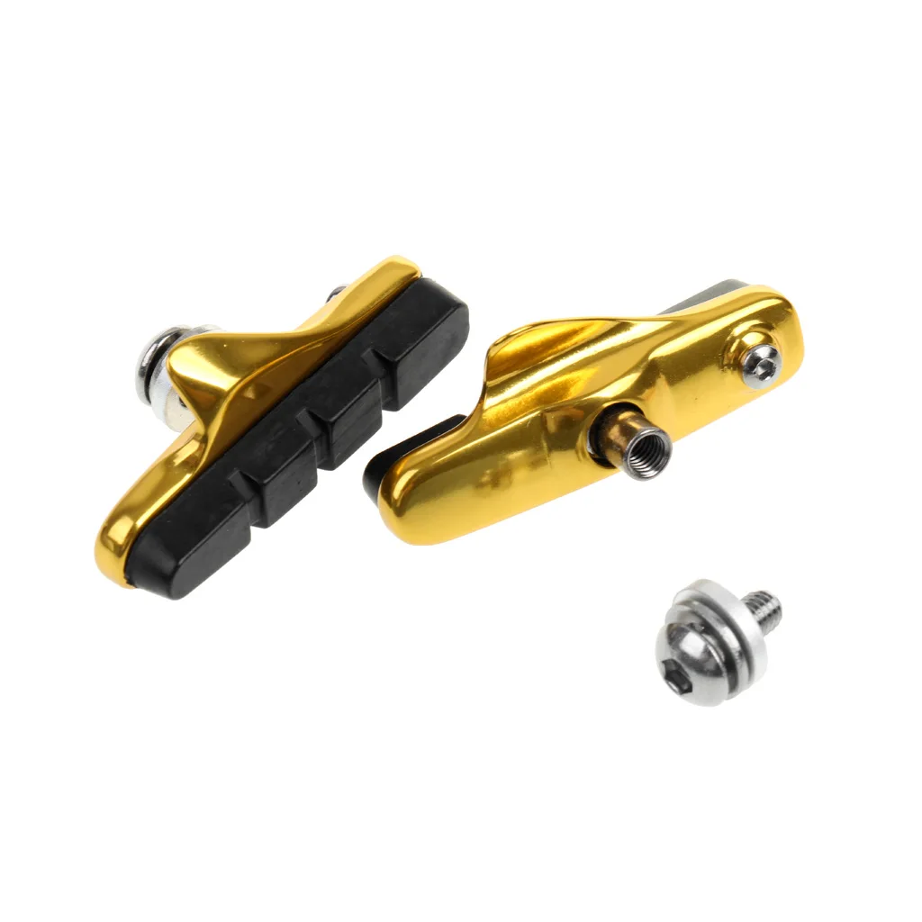 4Pcs Road Bike BRAKE BLOCKS Pads Shoes Fixed Gear Bicycle Rubber Holder 55mm
