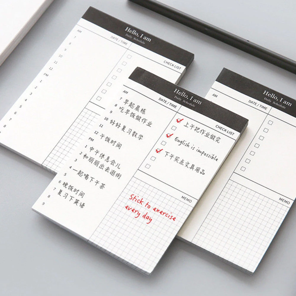 Paper Memo Pad Daily Planner Office Desk Check List Notepad To Do List Schooll Office Stationery School Supplies Stationery Memo Pad Aliexpress