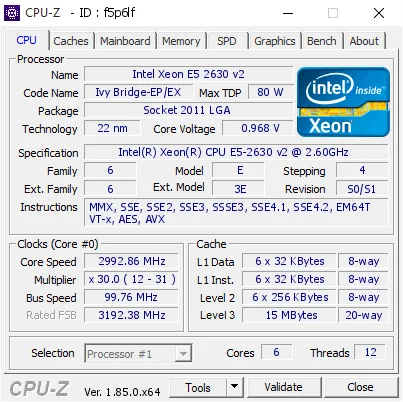 Intel Ксеон E5 2630 V2 процессора сервера 2,6 ГГц 6-ядерный 15 м LGA2011 E5-2630 V2 Процессор нормальной работы