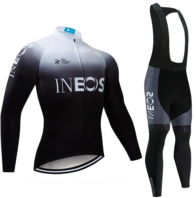 Серый Белая команда INEOS велосипедная майка 20D велосипедные штаны Ropa Ciclismo мужские зимние термо флис pro трикотаж для велосипедистов одежда - Цвет: Серый