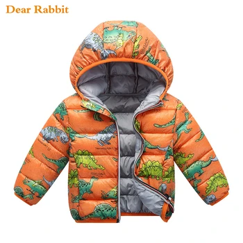 

Children Jacket autumn Winter Warm 1- 6 Y Boy Cartoon Dinosau Outerwear Girl Spring Coat Baby Kids Hooded clothes Clothing Child