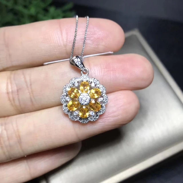 Yellow Sapphire Baguette Solitaire Pendant | Sunshine | Braverman Jewelry