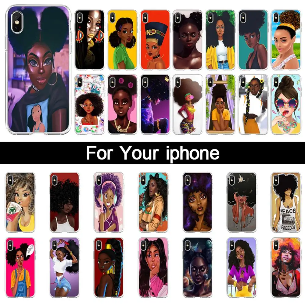 Силиконовый чехол для телефона для iPhone 11por XR XS 7 8 6S 5S, серия African explosion head girl TPU силиконовый чехол для телефона s
