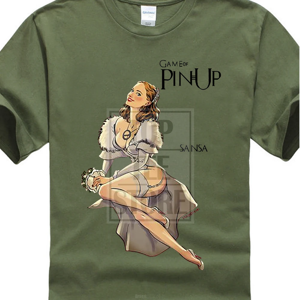 Лидер продаж 2017 мужские футболки с принтом по мотивам игры престолов пин ап Sansa