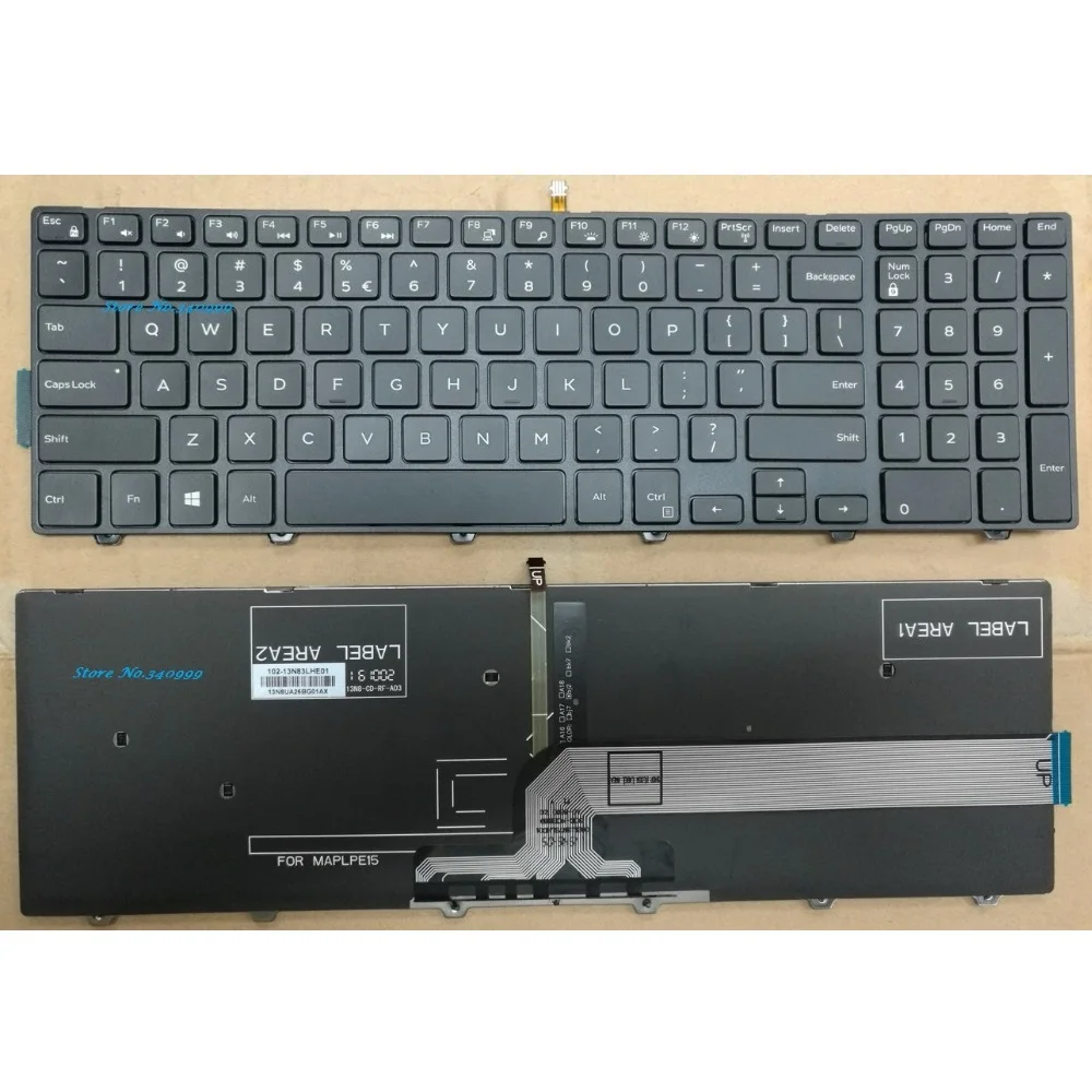Новая клавиатура с подсветкой для ноутбука Dell Inspiron 15 5000 3541 3542 3543 3551 3552 3555 3558 3559 7557