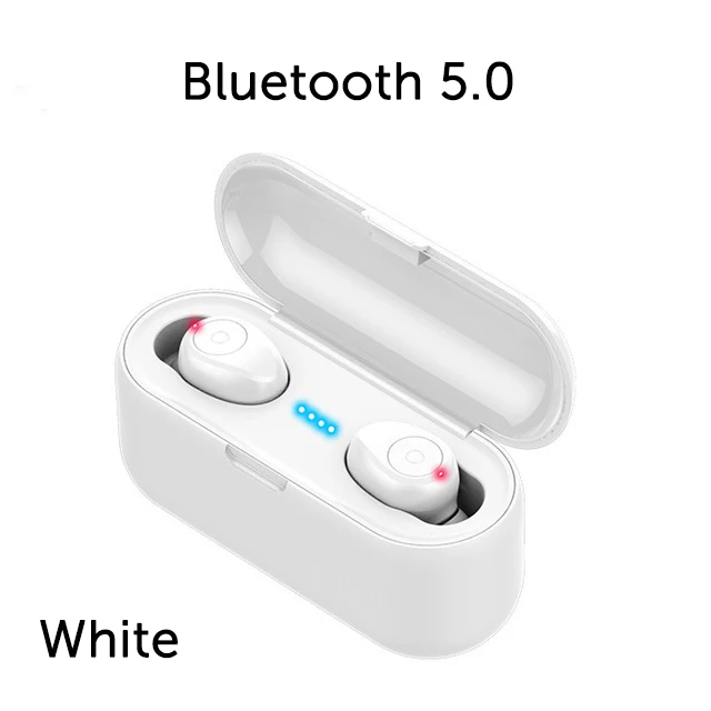 White Беспроводные наушники Bluetooth 5,0 наушники с регулятором громкости гарнитура Hi-Fi настоящие Беспроводные стереонаушники с 2000 мАч power Bank - Цвет: White