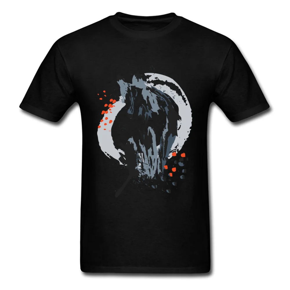

Short Sleeve Tops T Shirt Crew Neck 100% Cotton Fabric Young T-Shirts Wolf Splatter Printed On Tee Shirt Plain Cotton Streetwear