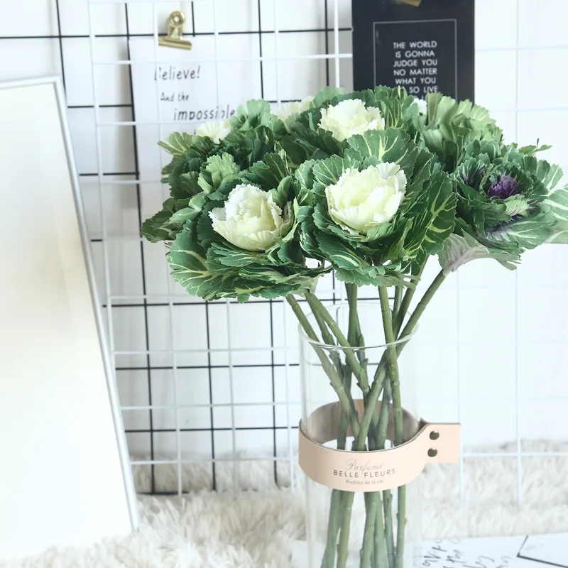 

Eucalyptus Silk Artificial Leaf Flower Greenery Eucalyptus Leaf Brassica for Wedding Decoration Party Home Craft Fake Plant