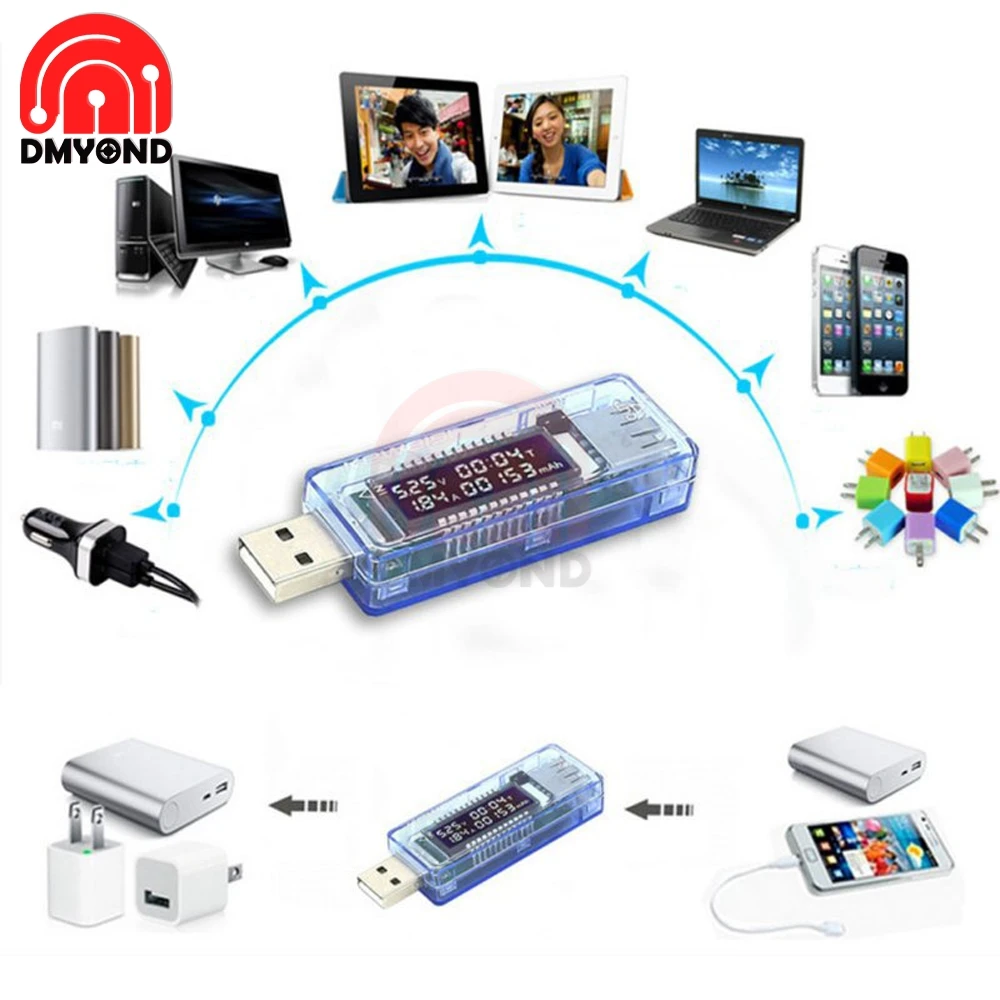 USB ЖК дисплей тестер текущего напряжения ёмкости фотометра батареи Вольтметр