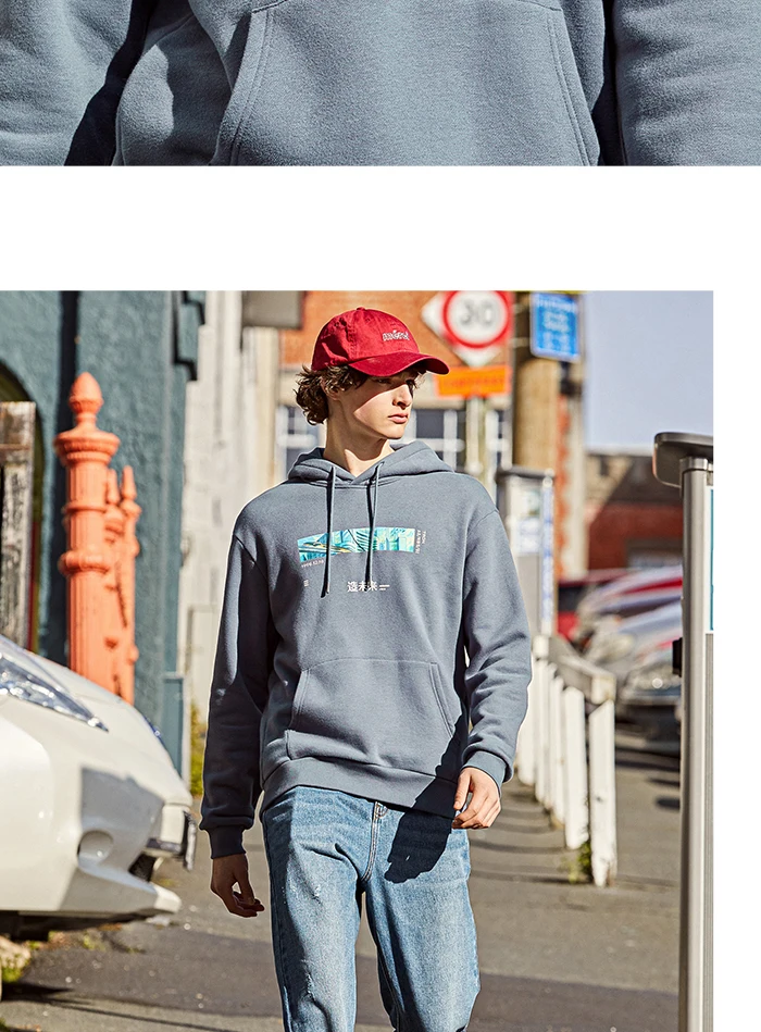 SEMIR плюс бархатный свитер для мужчин зима новые свободные толстовки с капюшоном Порт-ветер прилива ins Мужской пуловер Хлопок Толстовки