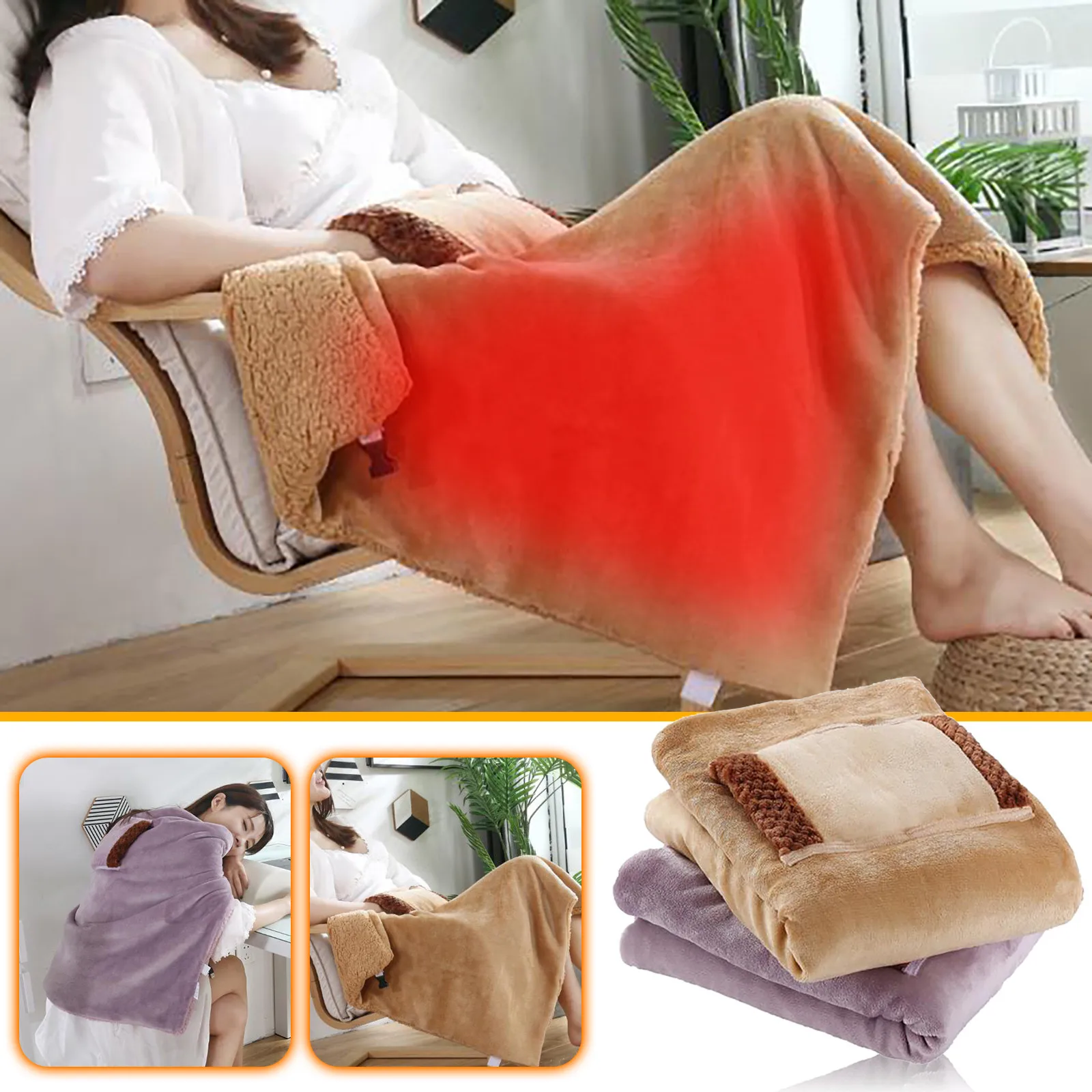 Electric Blanket With Pocket Electric Shawl Usb Heating Mat Soft Cashmere  Blanket Office Woman Nap Shoulder Thigh Cover Pad - AliExpress