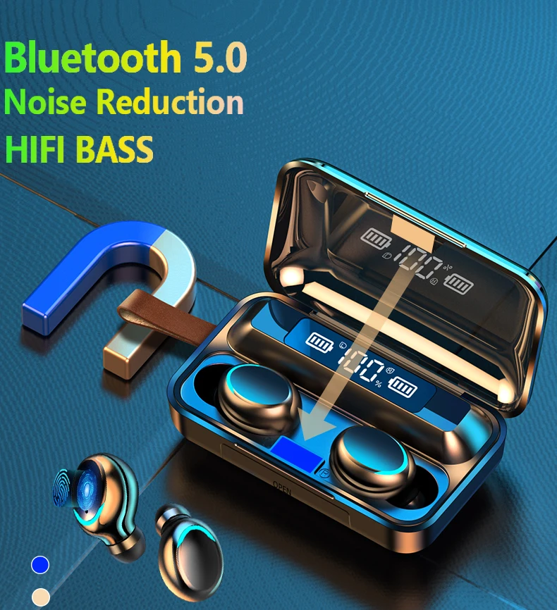 Новинка F9 TWS беспроводные Bluetooth наушники гарнитура с микрофоном сенсорный