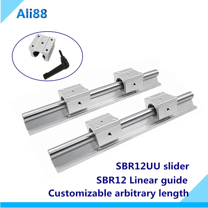 12mm linear slide guide shaft SBR12-250mm 2 rail+4 SBR12UU bearing block CNC set 