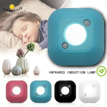 

Mini LED Wireless Night Light Infrared Motion Activated Sensor Lights Battery Powered Wall Emergency Wardrobe Cabinet Night Lamp